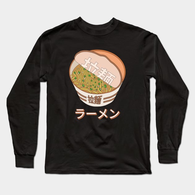 Kawaii Japanese Ramen Anime Food Aesthetic Long Sleeve T-Shirt by uncommontee